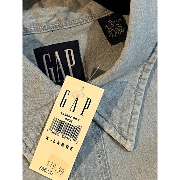 VTG NWT Gap Shirt Mens Chambray Button Down Shirt Size XL - Picture 4 of 5
